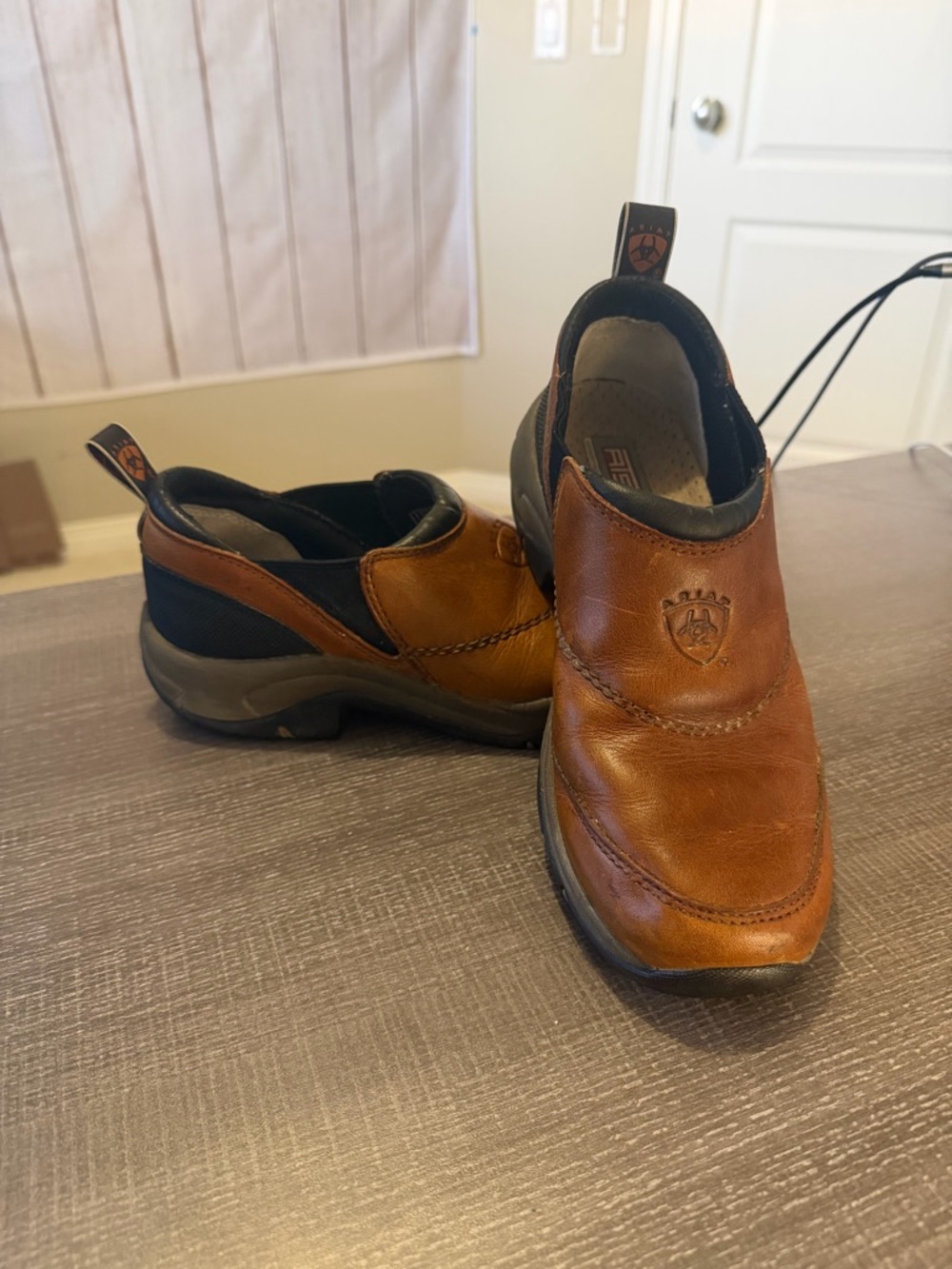 Ariat Women's Sport Clog Brown Leather ATS Slip-On Shoes Size 6.5